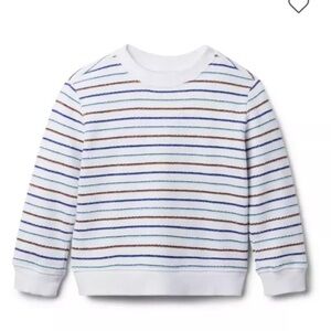 Textured Striped French Terry Sweatshirt
